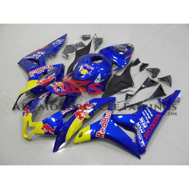 Honda CBR600RR (2007-2008) Blue Red Bull Fairings No Seat Cowl No Bolt Kit No Tank