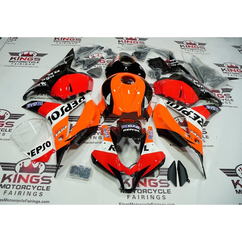 Honda CBR600RR (2009-2012) Orange, Black, Red Repsol Fairings No Seat Cowl No Bolt Kit No Tank
