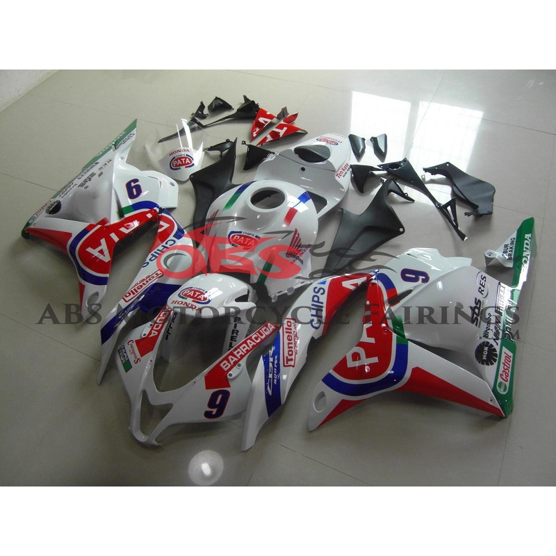 Honda CBR600RR (2009-2012) White & Red PATA Fairings No Seat Cowl No Bolt Kit No Tank