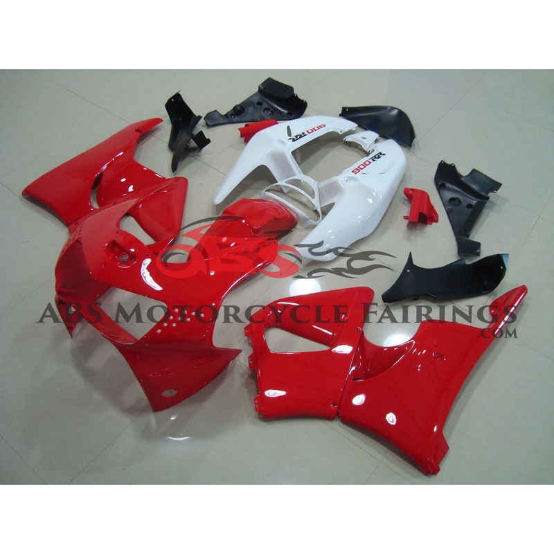 Honda CBR900RR Fairings (1996-1997) Red, White Clear Windscreen: Free No Bolt Kit