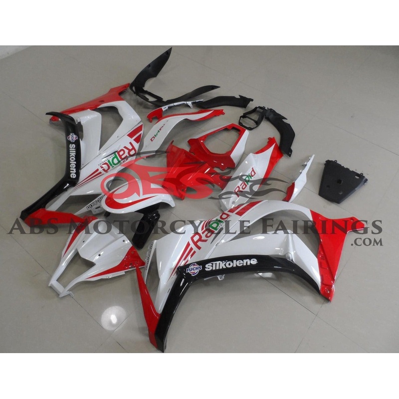 Kawasaki ZX10R (2011-2015) White, Red & Black Rapid Fairings No Seat Cowl No Bolt Kit No Tank