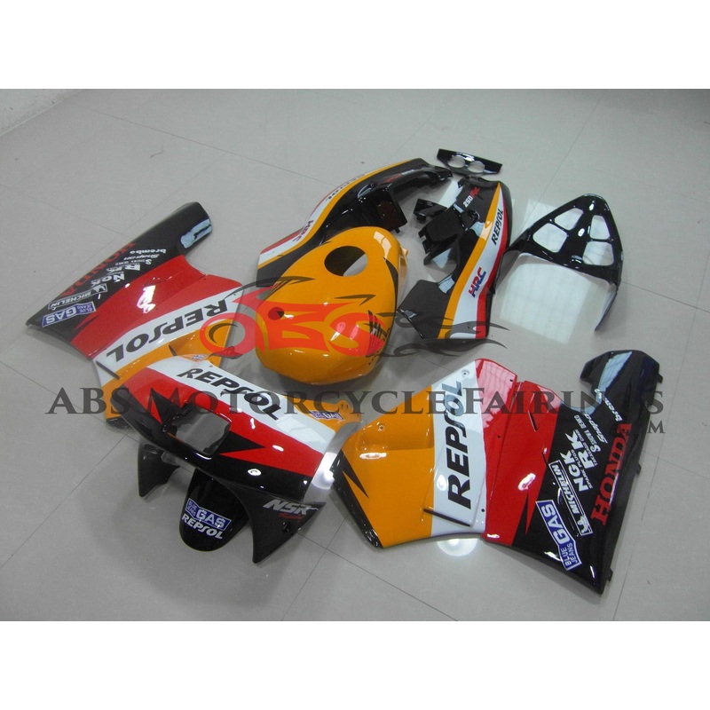 Repsol HRC Yellow & Red 1989 Honda NSR250R MC18 Repsol HRC Yellow & Red Clear (Injection Mold) Select Bolt Kit