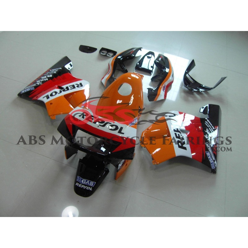 Repsol Orange 1990-1993 Honda NSR250R MC21 Repsol Orange with Tank Cover Clear (Injection Mold) Select Bolt Kit
