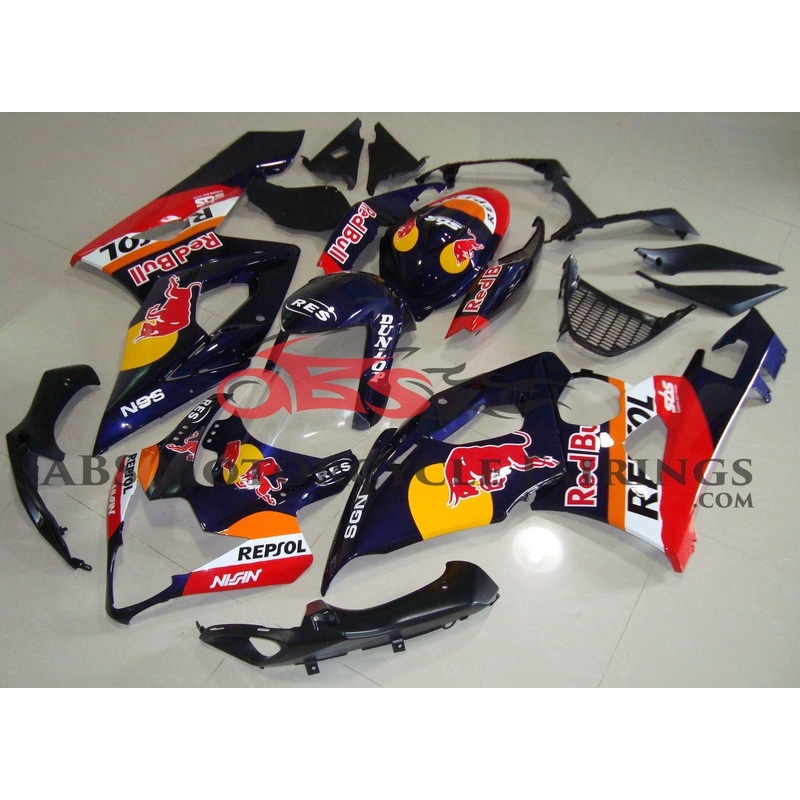 Suzuki GSXR1000 (2005-2006) Dark Blue Repsol Red Bull Fairings No Seat Cowl No Bolt Kit No Tank