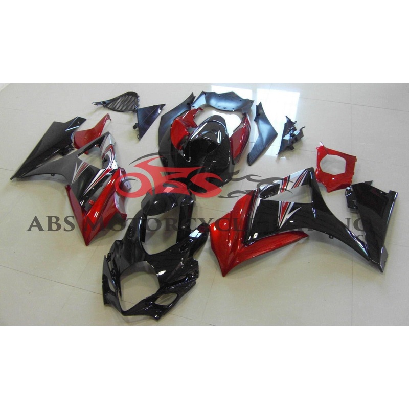 Suzuki GSXR1000 (2007-2008) Red & Black Fairings No Seat Cowl No Bolt Kit No Tank