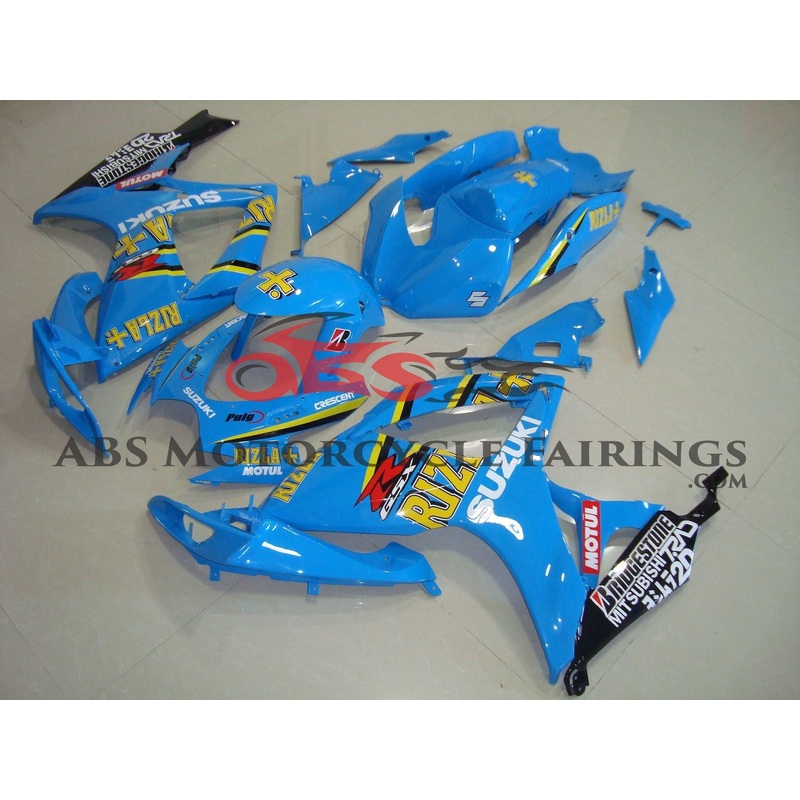 Suzuki GSXR600 (2006-2007) Light Blue Rizla Fairings No Seat Cowl No Bolt Kit No Tank