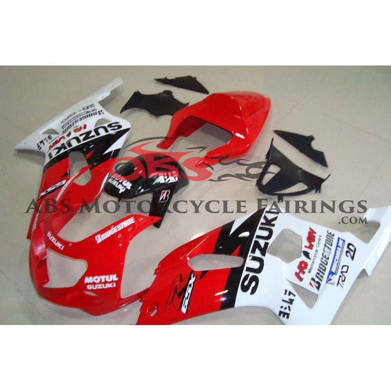SUZUKI GSXR750 (2000-2003) RED, WHITE & BLACK FAIRINGS No Seat Cowl No Bolt Kit No Tank