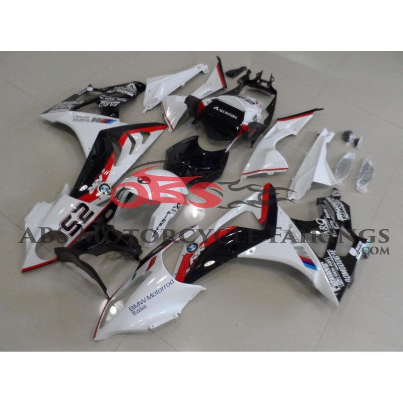 BMW S1000RR (2009-2014) White, Black & Red Fairings No Seat Cowl No Bolt Kit No Tank
