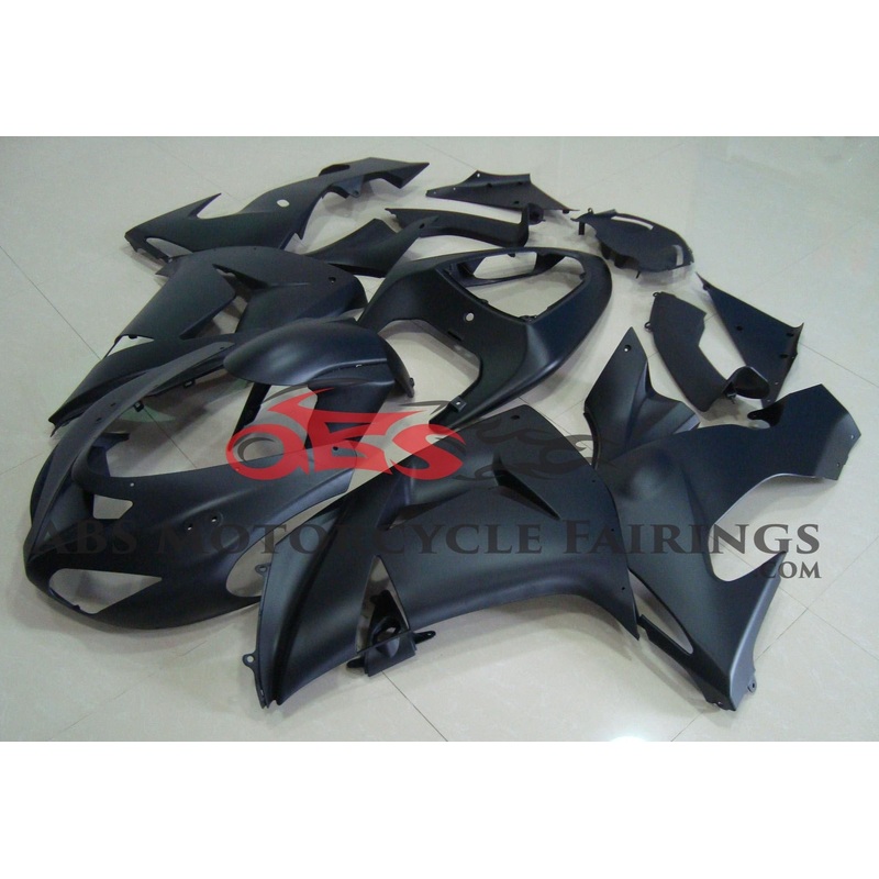 Fairing kit for a Kawasaki ZX10R (2006-2007) Matte Black Clear Windscreen: Free No Seat Cowl No Bolt Kit