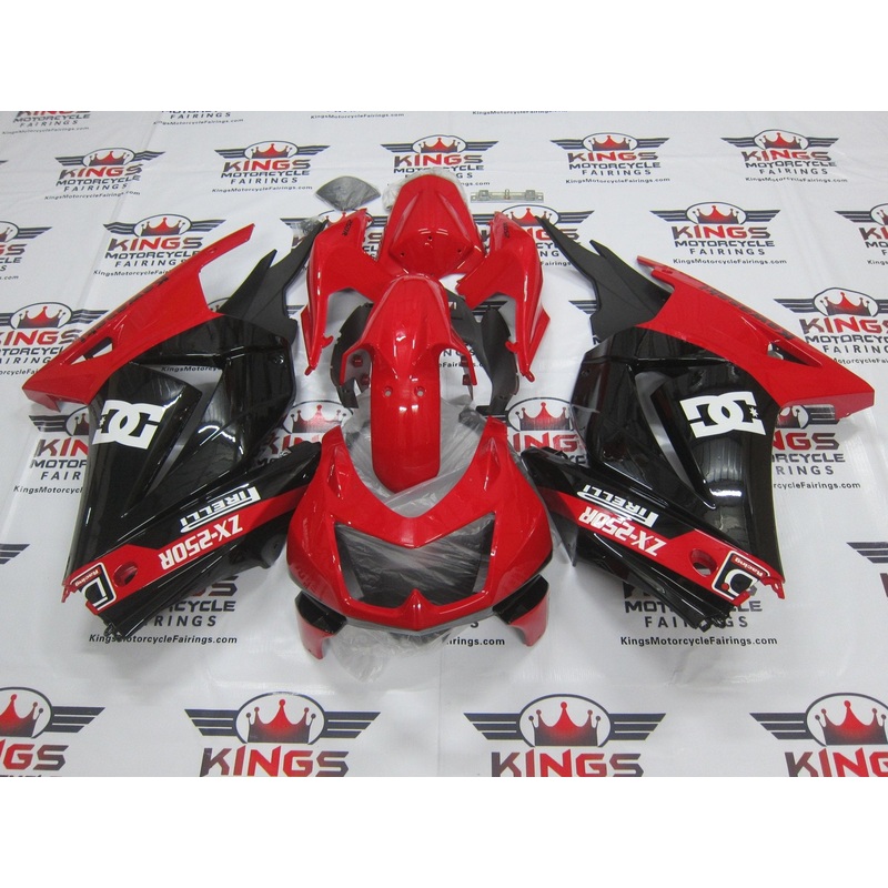 Fairings for Kawasaki Ninja 250R (2008-2013) Red, Black Pirelli No Seat Cowl No Bolt Kit No Tank