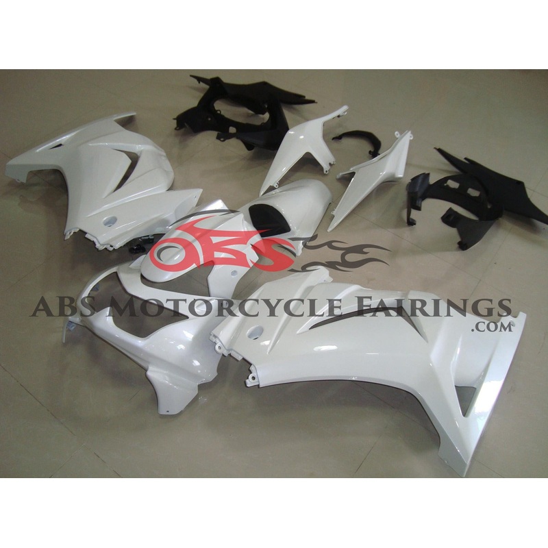 Fairings for Kawasaki Ninja 250R (2008-2013) White No Seat Cowl No Bolt Kit No Tank