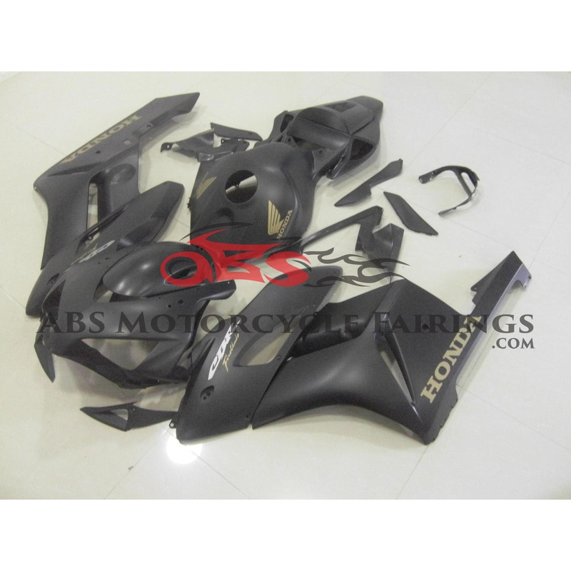 Honda CBR1000RR (2004-2005) Matte Black & Gold Fairings No Seat Cowl No Bolt Kit No Tank