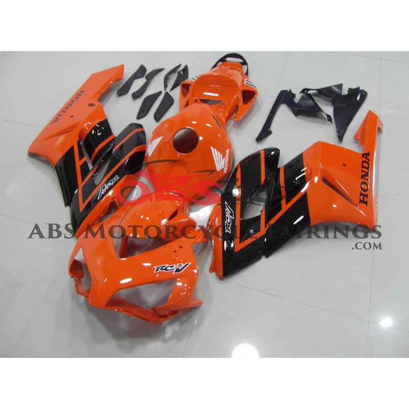 Honda CBR1000RR (2004-2005) Orange & Black RCV Fairings No Seat Cowl No Bolt Kit No Tank