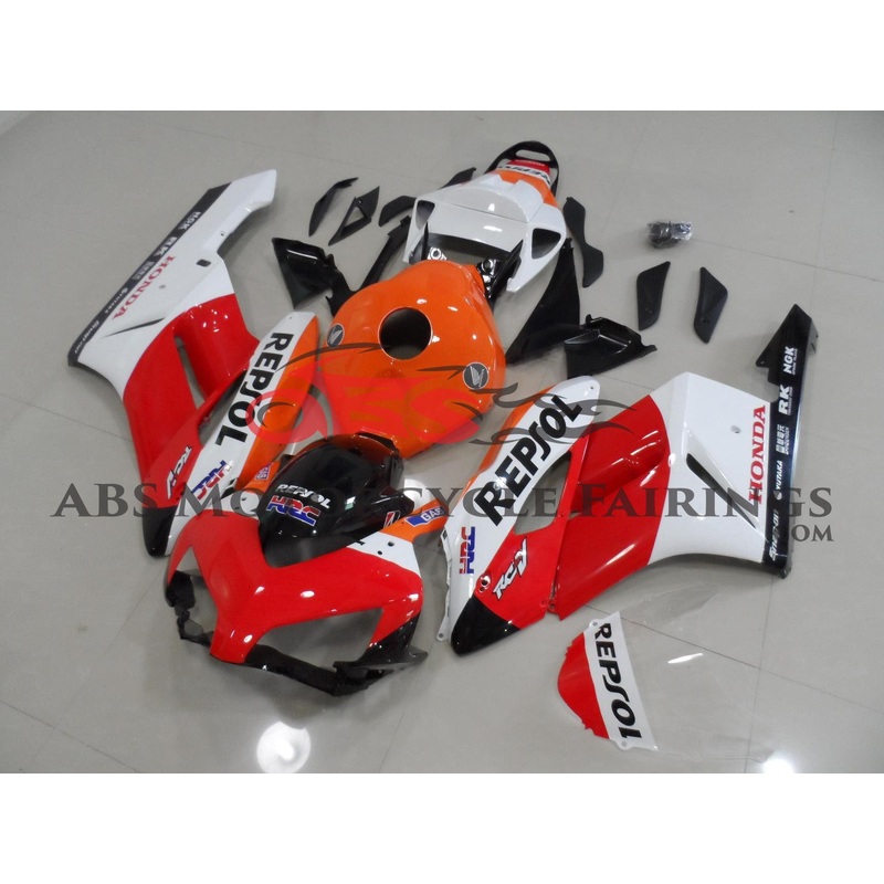 Honda CBR1000RR (2004-2005) Red, White & Orange REPSOL Fairings No Seat Cowl No Bolt Kit No Tank