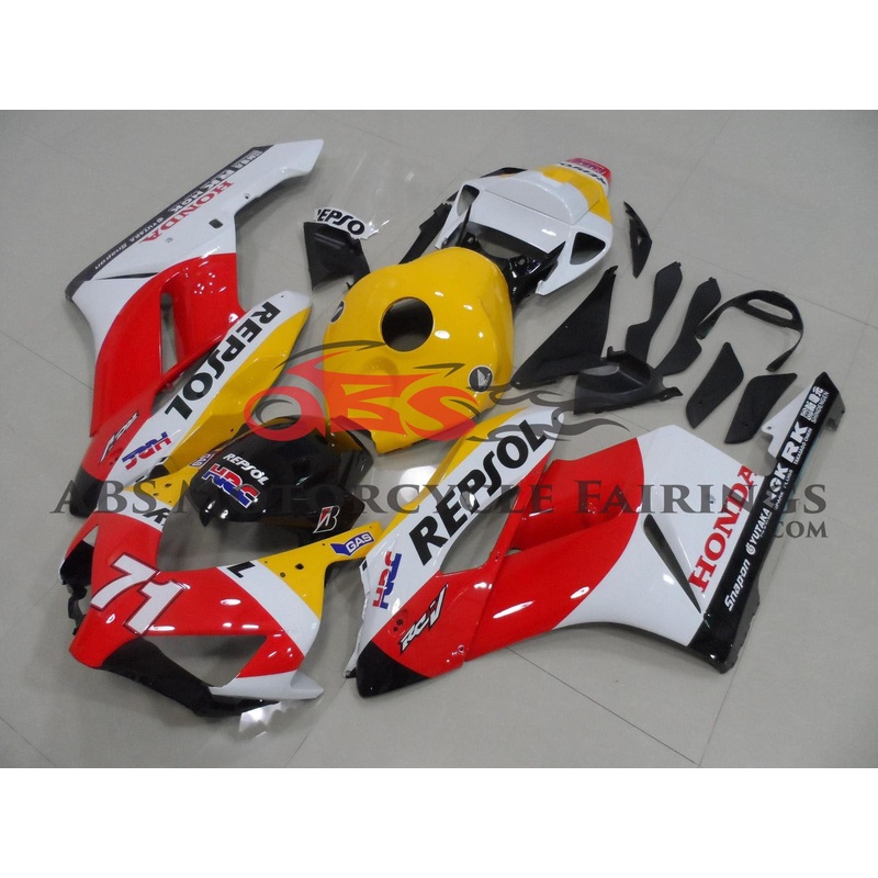 Honda CBR1000RR (2004-2005) Red, White, Yellow Repsol Fairings No Seat Cowl No Bolt Kit No Tank