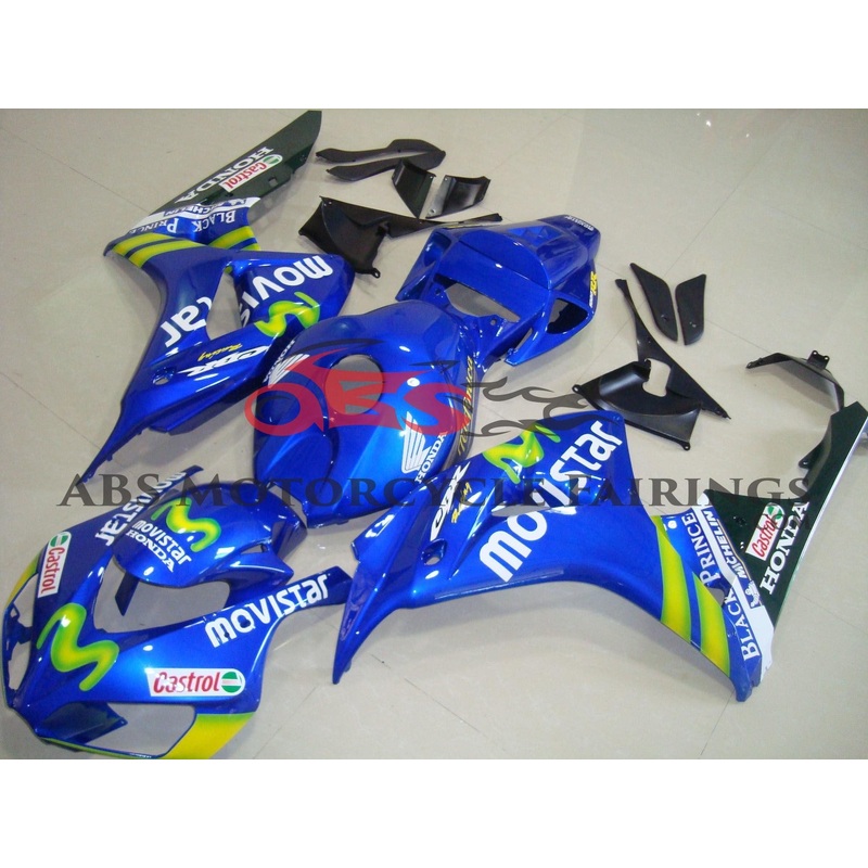 Honda CBR1000RR (2006-2007) Blue & Green MOVISTAR Fairings No Seat Cowl No Bolt Kit No Tank