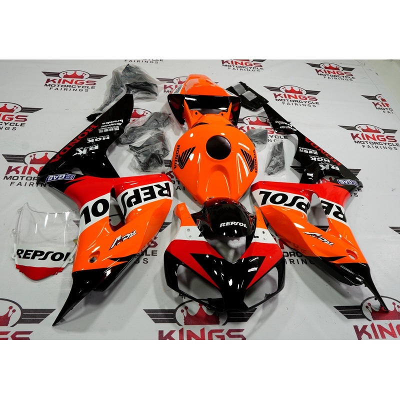 Honda CBR1000RR (2006-2007) Orange, Black, Red & White REPSOL Fairings No Seat Cowl No Bolt Kit No Tank