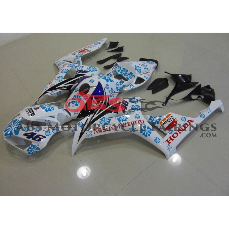 Honda CBR1000RR (2006-2007) White & Blue Nastro Azzurro Fairings No Seat Cowl No Bolt Kit No Tank