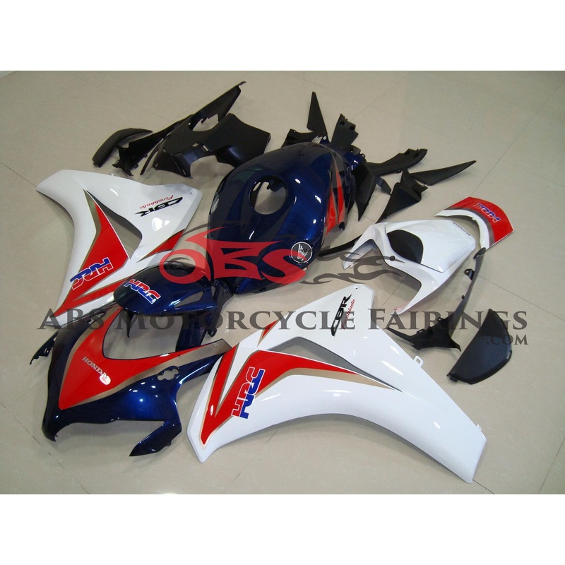 Honda CBR1000RR (2008-2011) Dark Blue, White & Red HRC Fairings No Seat Cowl No Bolt Kit No Tank