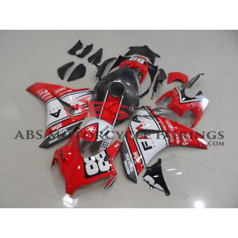 Honda CBR1000RR (2008-2011) RED, GRAY & WHITE FMA FAIRINGS No Seat Cowl No Bolt Kit No Tank