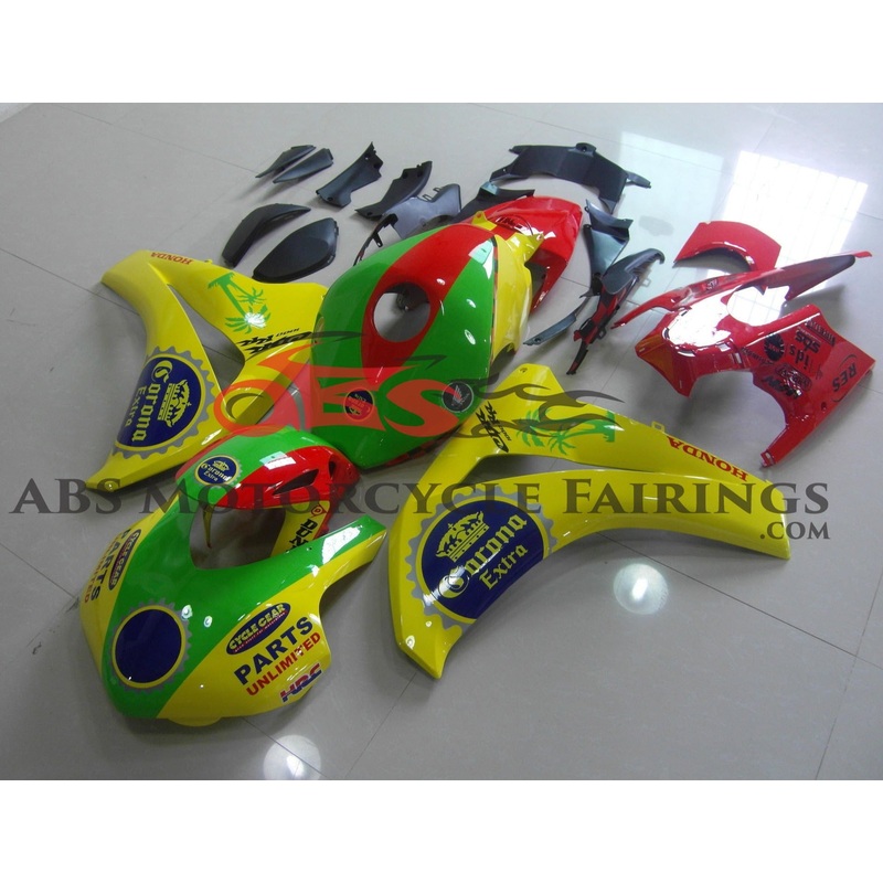 Honda CBR1000RR (2008-2011) Yellow, Green, Red Corona Race Fairings No Seat Cowl No Bolt Kit No Tank