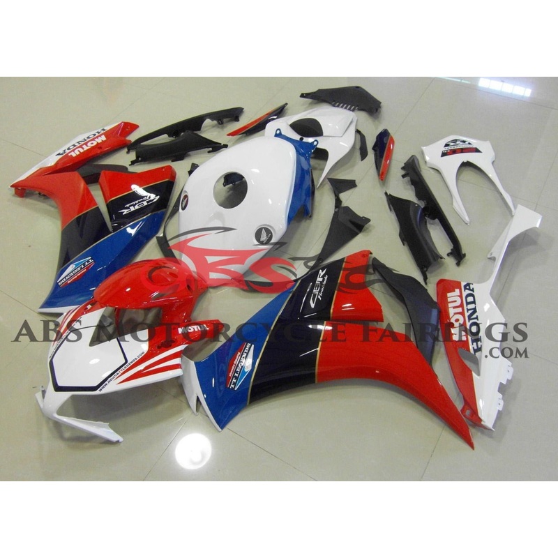 Honda CBR1000RR (2012-2016) White, Red & Blue Motul Fairings No Seat Cowl No Bolt Kit No Tank