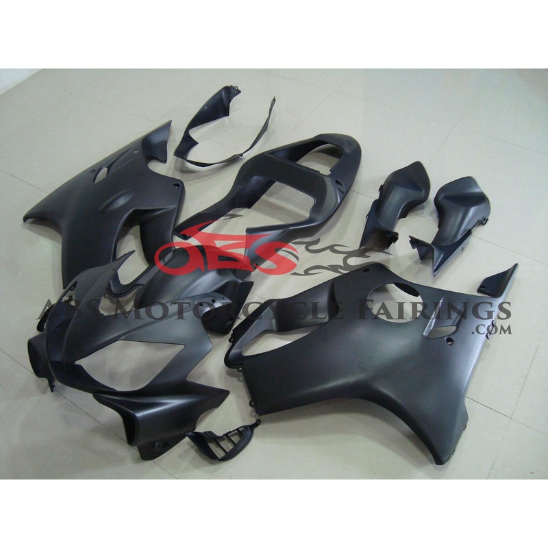 Honda CBR600F4i (2001-2003) Matte Black Fairings Clear Windscreen: Free No Bolt Kit No Tank