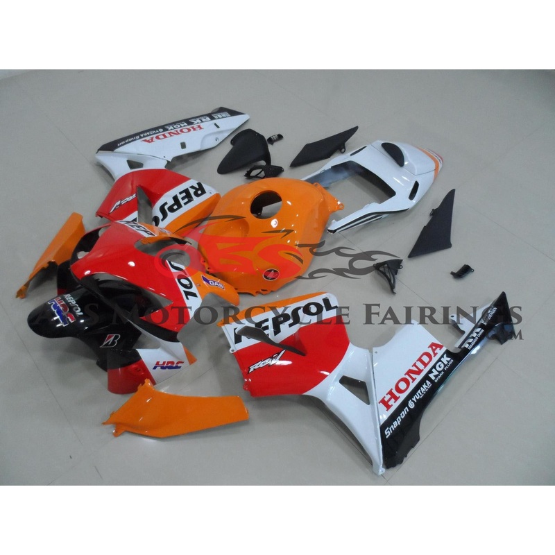 Honda CBR600RR (2003-2004) Orange, Red & White Repsol Fairings No Seat Cowl No Bolt Kit No Tank