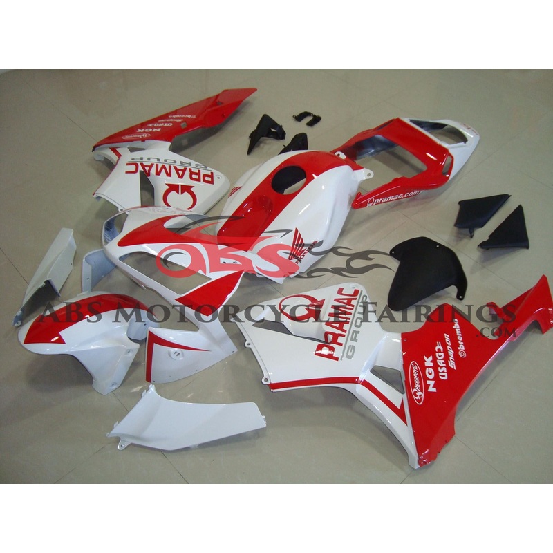 Honda CBR600RR (2003-2004) White & Red Pramac Race Fairings No Seat Cowl No Bolt Kit No Tank