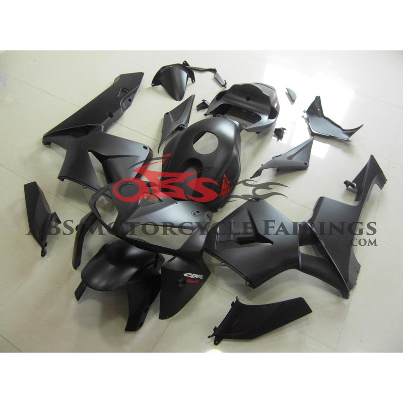 Honda CBR600RR (2005-2006) Matte Black Fairings with Red & White stickers No Seat Cowl No Bolt Kit No Tank
