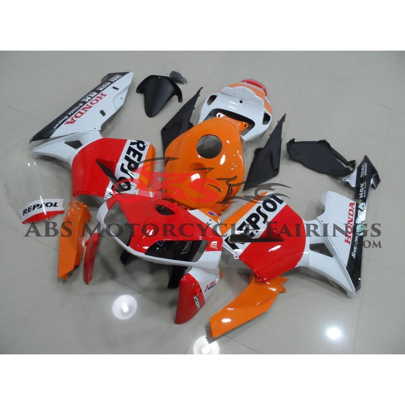 Honda CBR600RR (2005-2006) Orange, White & Red Repsol Race Fairings No Seat Cowl No Bolt Kit No Tank