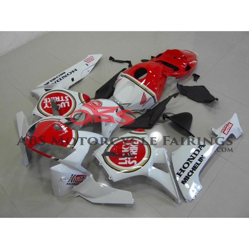 Honda CBR600RR (2005-2006) White & Red Lucky Strike Race Fairings No Seat Cowl No Bolt Kit No Tank