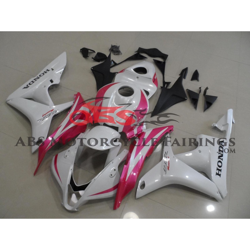 Honda CBR600RR (2007-2008) White & Pink Fairings No Seat Cowl No Bolt Kit No Tank