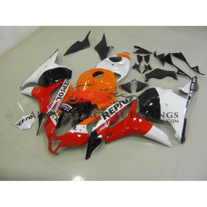 Honda CBR600RR (2009-2012) Red, White, Orange & Black Repsol Fairings No Seat Cowl No Bolt Kit No Tank