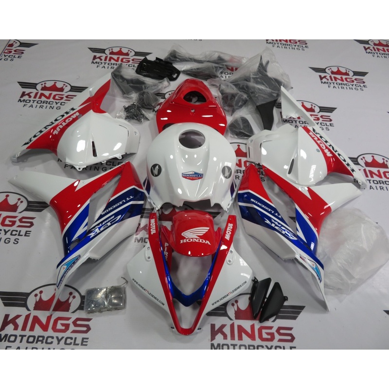 Honda CBR600RR (2009-2012) White, Red & Blue TT Legends Fairings No Seat Cowl No Bolt Kit No Tank