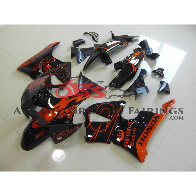 Honda CBR900RR Fairings (1998-1999) Black, Orange Corona Free Clear Windscreen No Bolt Kit