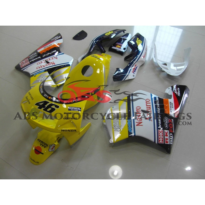 Nastro Azurrro Yellow 1990-1993 Honda NSR250R MC21 Nastro Azurrro Yellow with Tank Cover Clear (Injection Mold) Select Bolt Kit