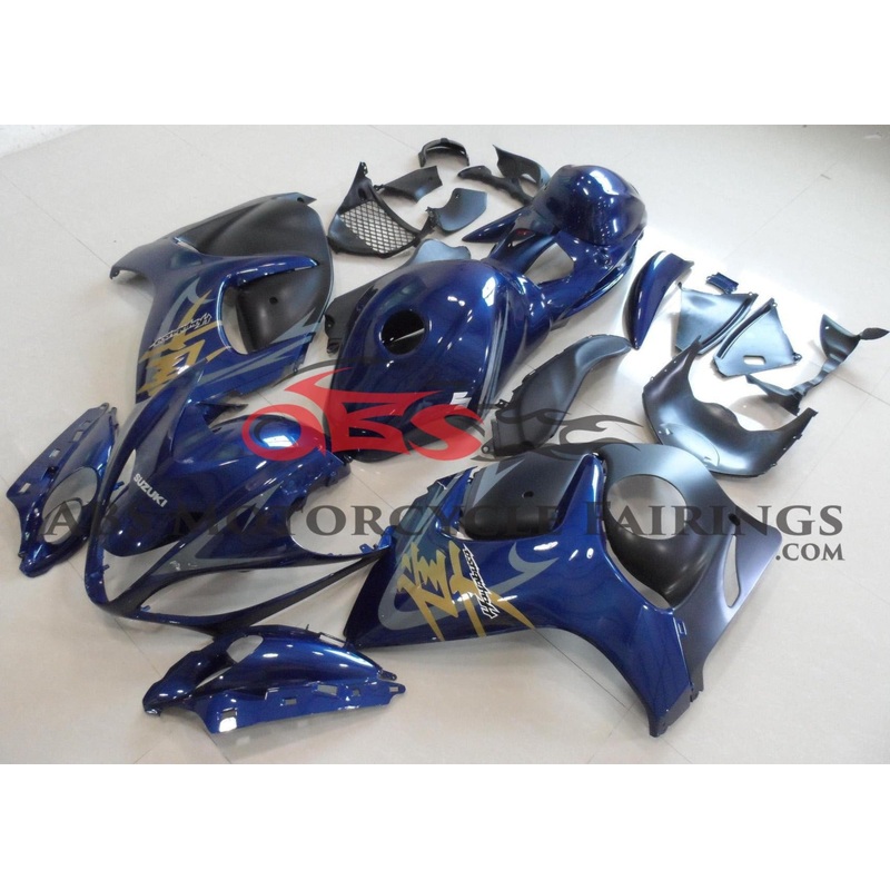 Suzuki GSX1300R Hayabusa (2008-2020) Navy Blue, Black & Gold Fairings No Seat Cowl No Bolt Kit No Tank