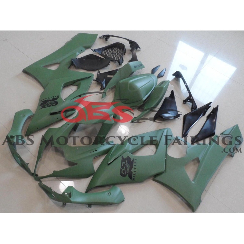 Suzuki GSXR1000 (2005-2006) Matte Green & Black Military Fairings No Seat Cowl No Bolt Kit No Tank