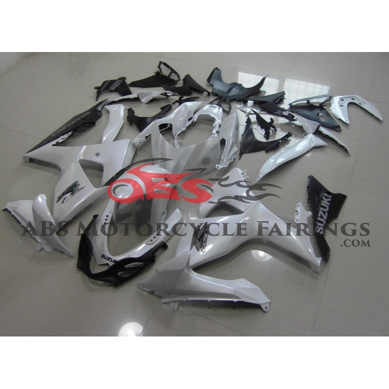 Suzuki GSXR1000 (2009-2016) White Fairings Clear Windscreen: Free No Seat Cowl No Bolt Kit