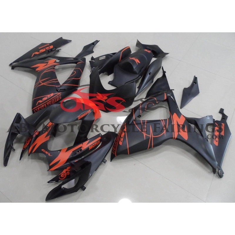 Suzuki GSXR600 (2006-2007) Matte Black & Matte Red Fairings No Seat Cowl No Bolt Kit No Tank