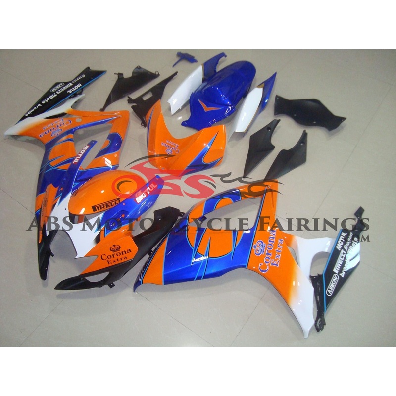 Suzuki GSXR600 (2006-2007) Orange & Blue Corona Fairings No Seat Cowl No Bolt Kit No Tank