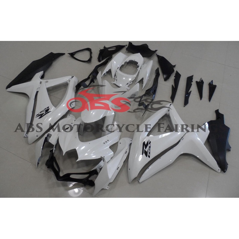 Suzuki GSXR600 (2008-2010) White & Black Fairings No Seat Cowl No Bolt Kit No Tank