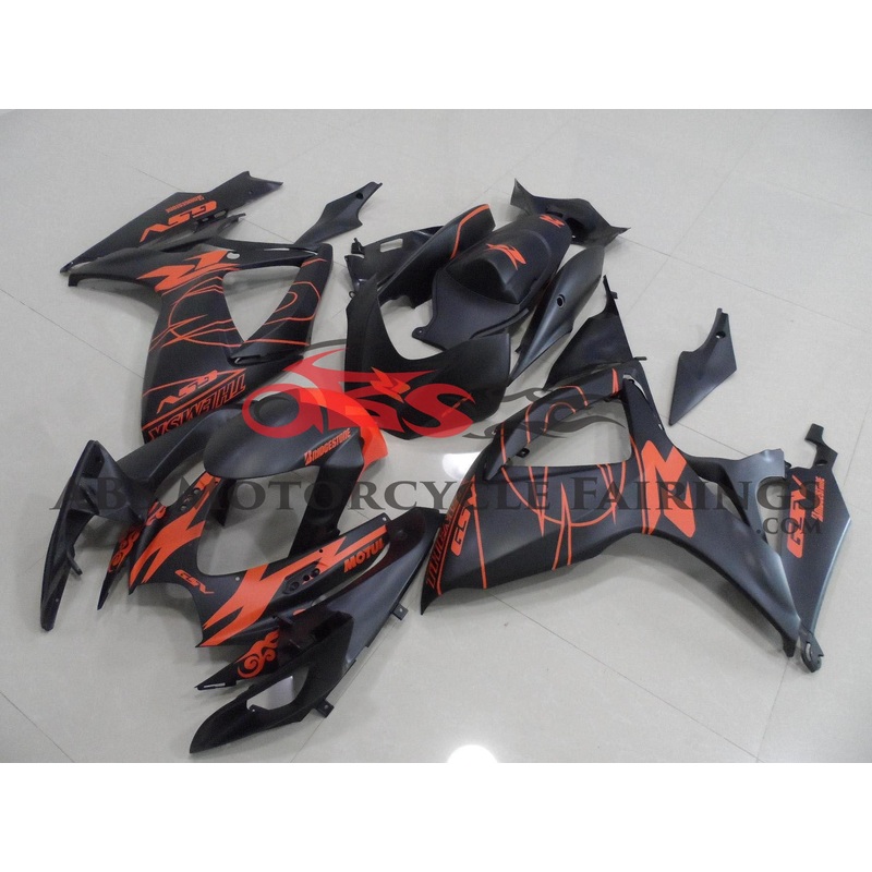 Suzuki GSXR750 (2006-2007) Matte Black & Matte Red Fairings No Seat Cowl No Bolt Kit No Tank