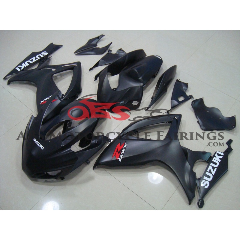 Suzuki GSXR750 (2006-2007) Matte Black Race Fairings Clear Windscreen: Free No Bolt Kit No Tank