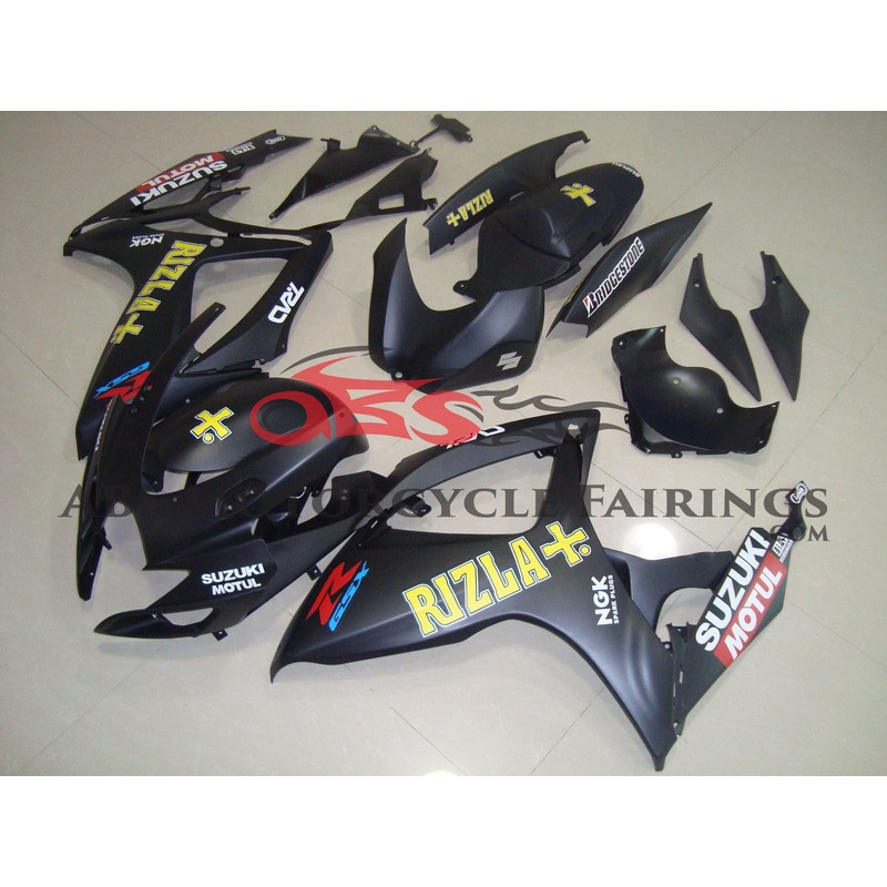 Suzuki GSXR750 (2006-2007) Matte Black Rizla Fairings No Seat Cowl No Bolt Kit No Tank