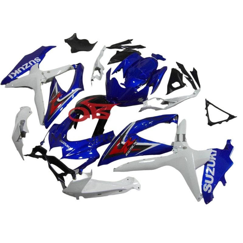 Suzuki GSXR750 (2008-2010) Blue Gloss, White Fairings No Seat Cowl No Bolt Kit No Tank