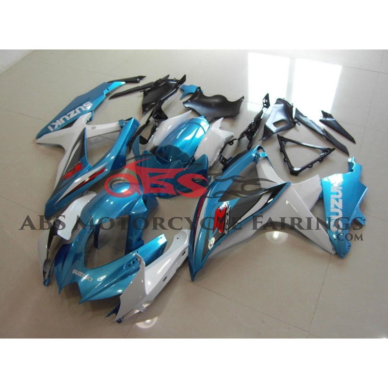 Suzuki GSXR750 (2008-2010) Light Blue & White Fairings No Seat Cowl No Bolt Kit No Tank