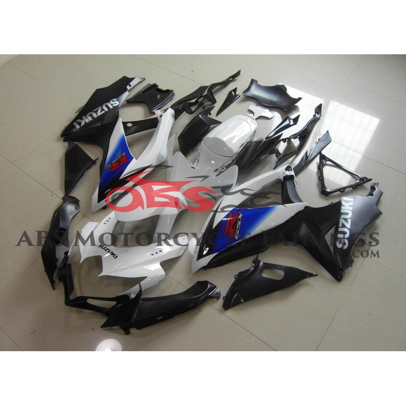 Suzuki GSXR750 (2008-2010) White, Blue & Matte Black Fairings No Seat Cowl No Bolt Kit No Tank