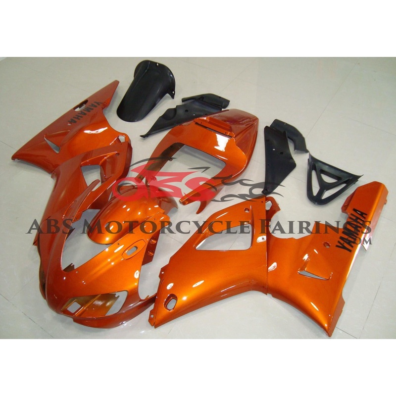 Yamaha YZF-R1 (1998-1999) Orange Fairings Clear Windscreen: Free No Seat Cowl No Bolt Kit